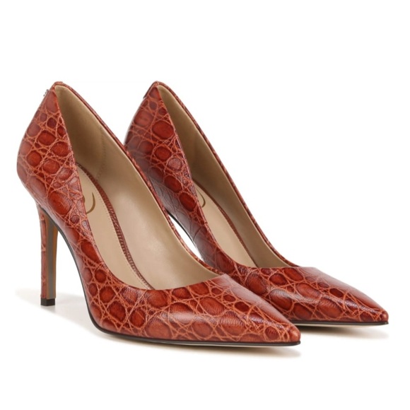 Sam Edelman Shoes - Sam Edelman Hazel Crocodile Embossed Leather In Adelaide Brown  SZ 7.5